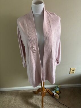 J. Jill Soft Blush Open-Front Cardigan